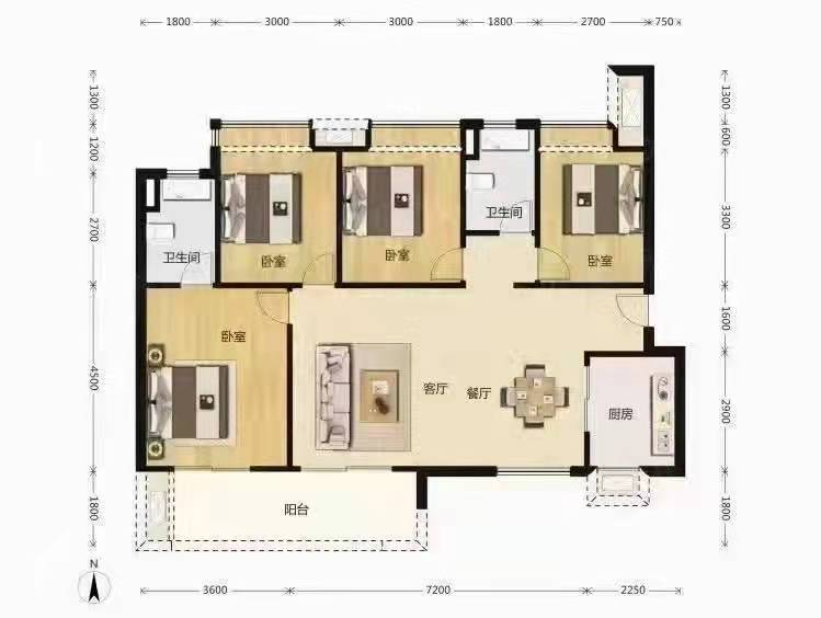 418家属区  3室2厅1卫   39.80万户型图