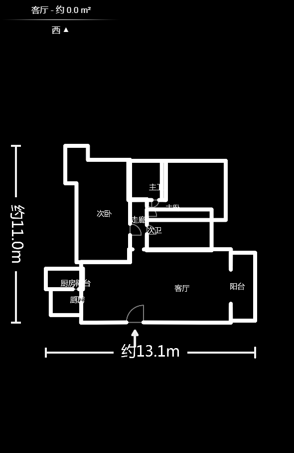 松雅湖金岸  3室2厅1卫    119.8万户型图
