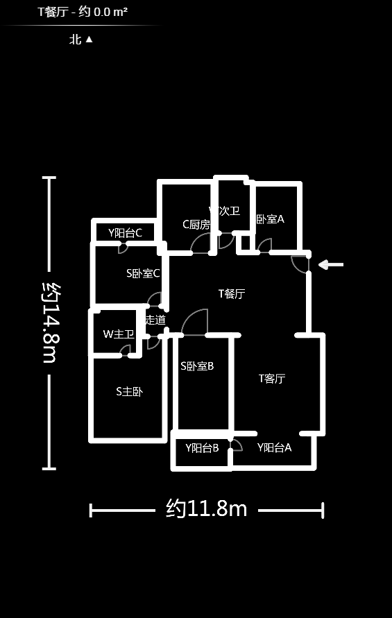 美林景园  3室2厅2卫    133.0万户型图