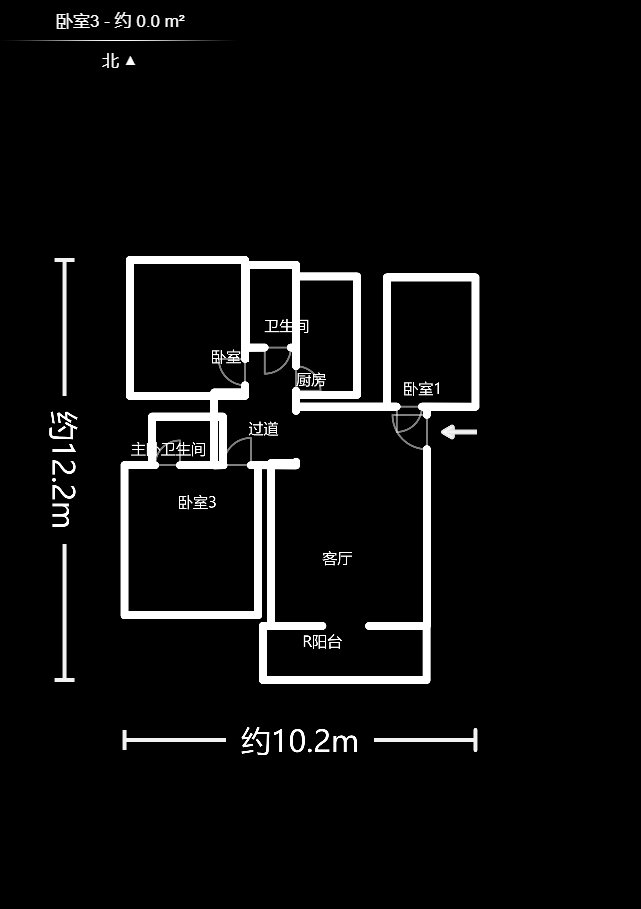 景香苑  3室2厅1卫    2000.0元/月户型图