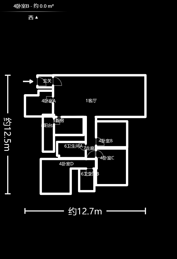 銀盤鑫城  4室2廳1衛(wèi)    84.0萬戶型圖