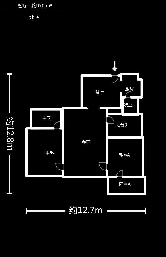 天心电脑城（朝阳丽景，朝阳丽园）  3室2厅1卫    115.0万户型图