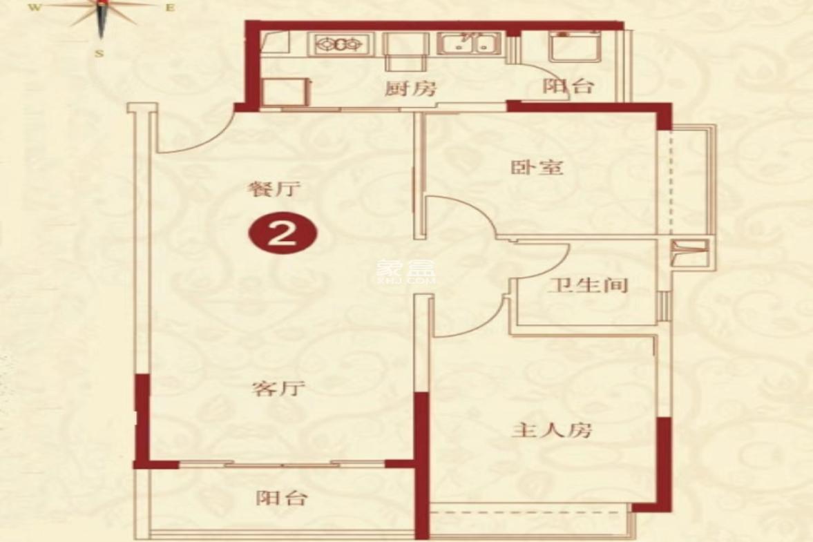 亮辉大厦  2室2厅1卫   2000.00元/月户型图