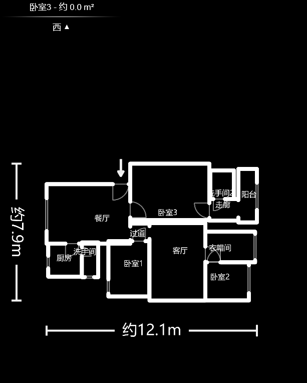 曙光中路邮政宿舍  3室2厅1卫   75.00万户型图
