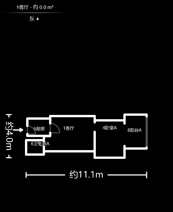华府壹航线  1室1厅1卫   45.00万户型图