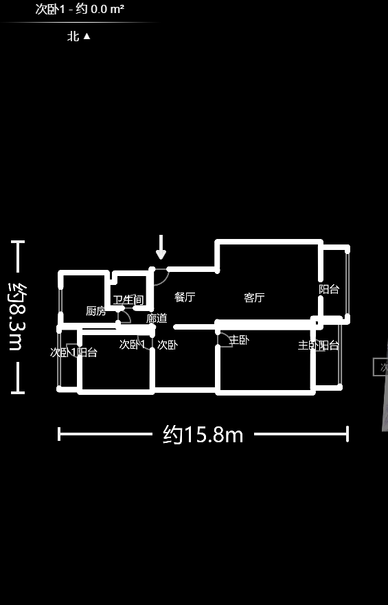 阳光100二期  3室2厅1卫   90.00万户型图