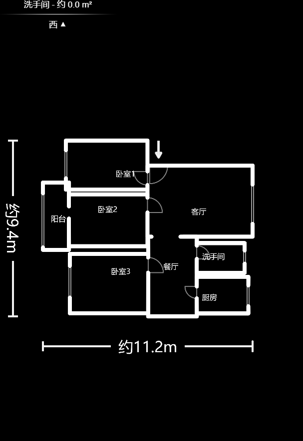 景湾小区（井湾小区）  3室2厅1卫   72.00万户型图