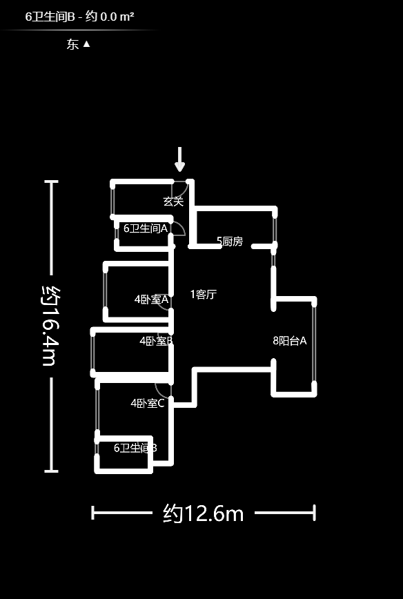 藏珑湖上国际花园  4室2厅2卫    6800.0元/月室内图1