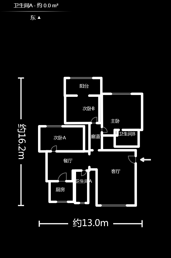 华银南苑  3室2厅1卫   108.00万户型图