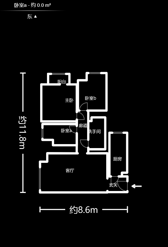 中海梅溪湖壹號(hào)  3室2廳1衛(wèi)    164.9萬(wàn)戶型圖