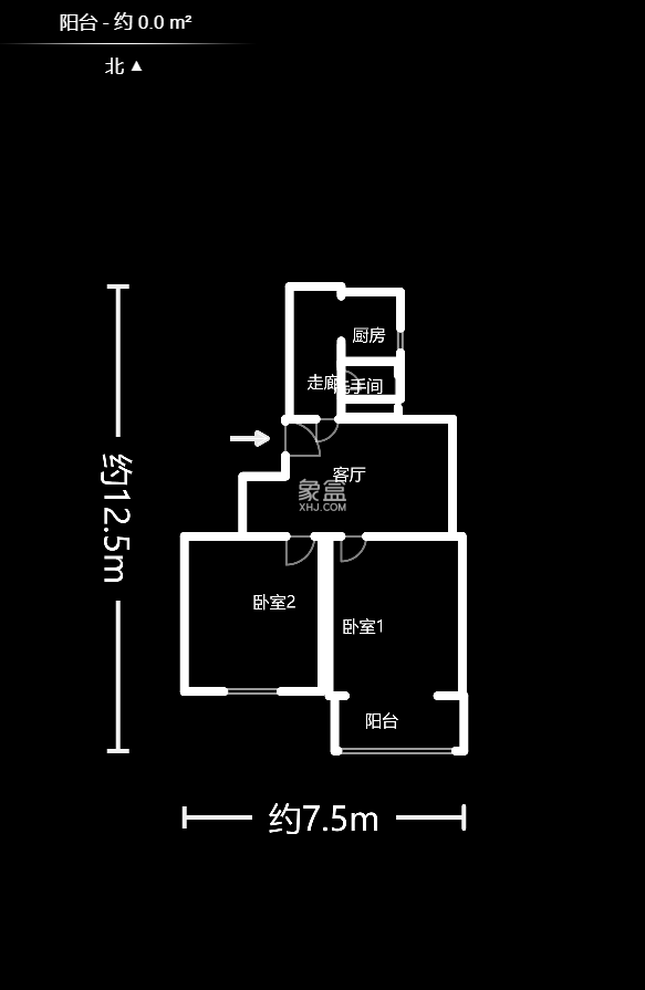 茶园坡社区(原王家冲社区)  2室2厅1卫   47.00万户型图
