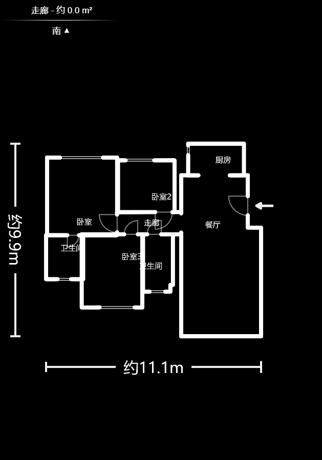 楚天世纪城西苑  3室2厅2卫    75.0万户型图