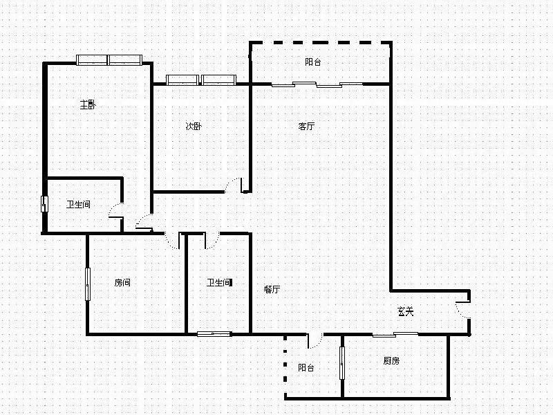 格林花园  3室2厅2卫   65.80万户型图