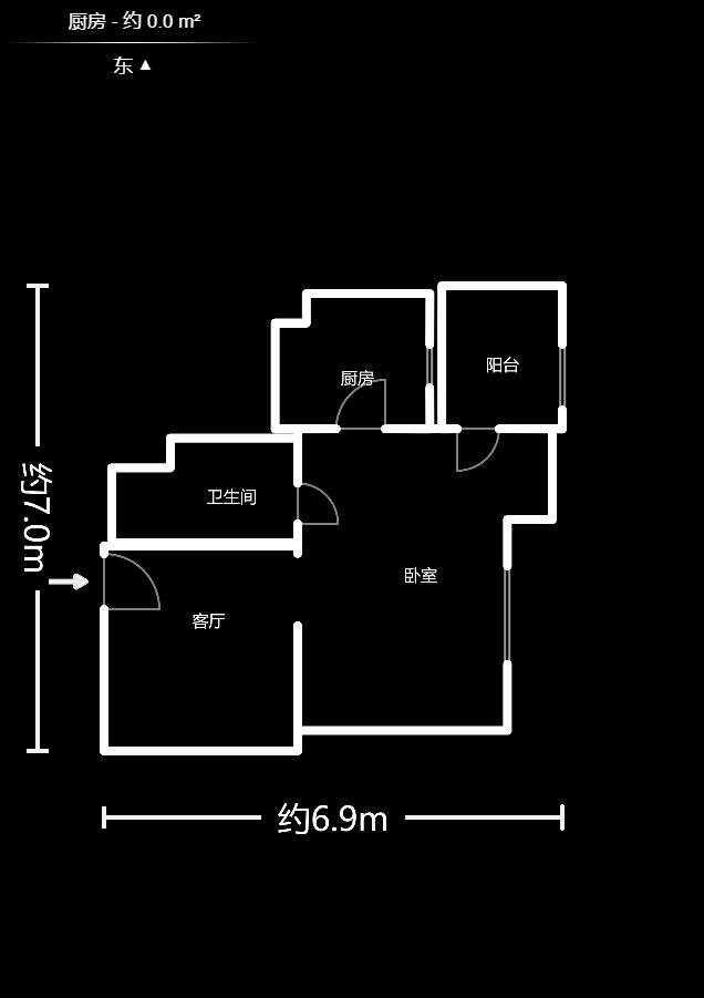 美洲故事  1室1厅1卫    52.0万户型图