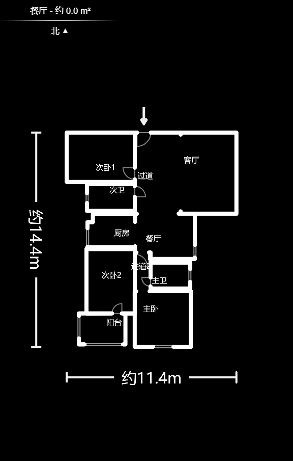 湘卫花苑  3室2厅2卫   100.00万户型图