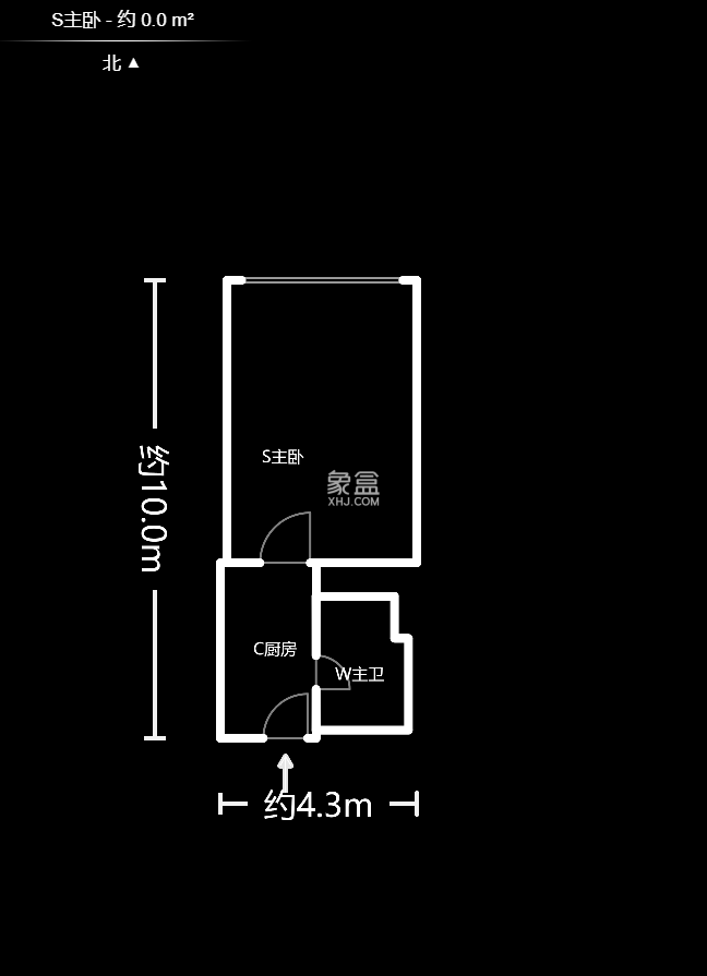 潇湘名城(新里程潇湘名城)  1室1厅1卫   43.00万户型图