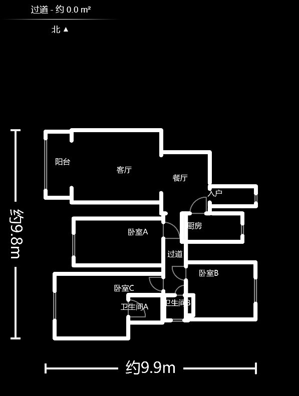 生活艺术城  3室2厅1卫    90.0万户型图