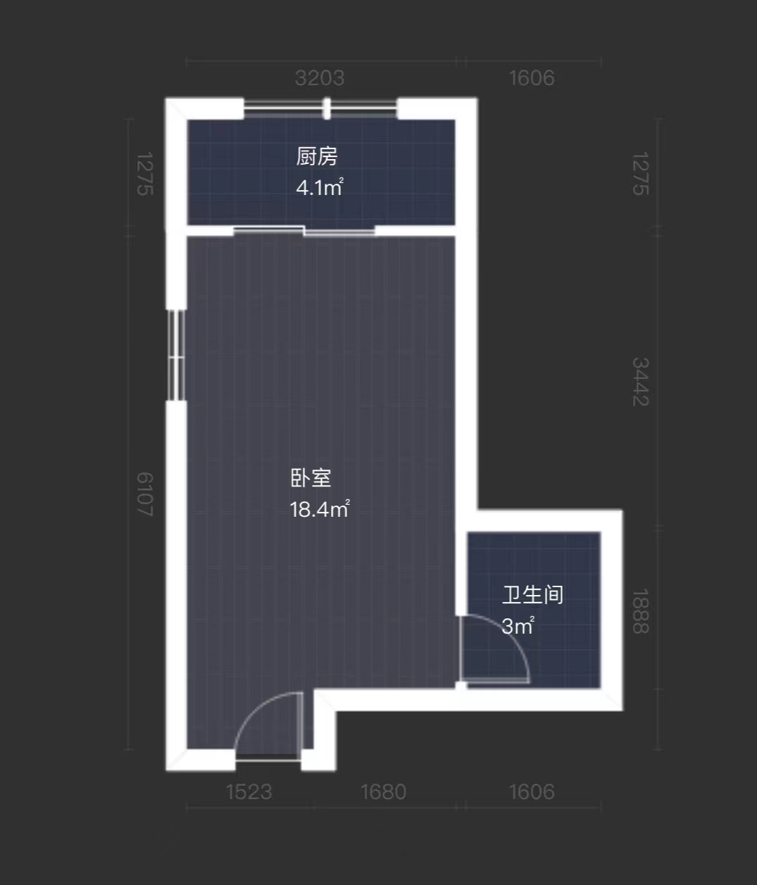 华城泊郡  1室0厅1卫   60.50万户型图