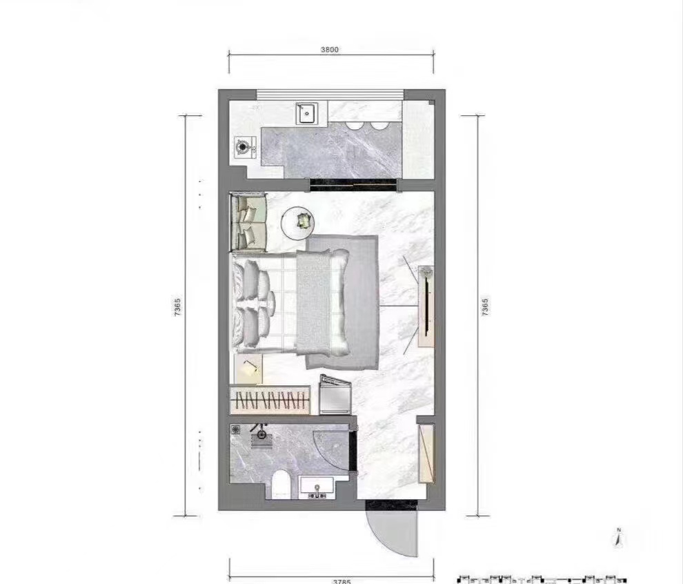 紫郡长安  1室1厅1卫   72.00万户型图
