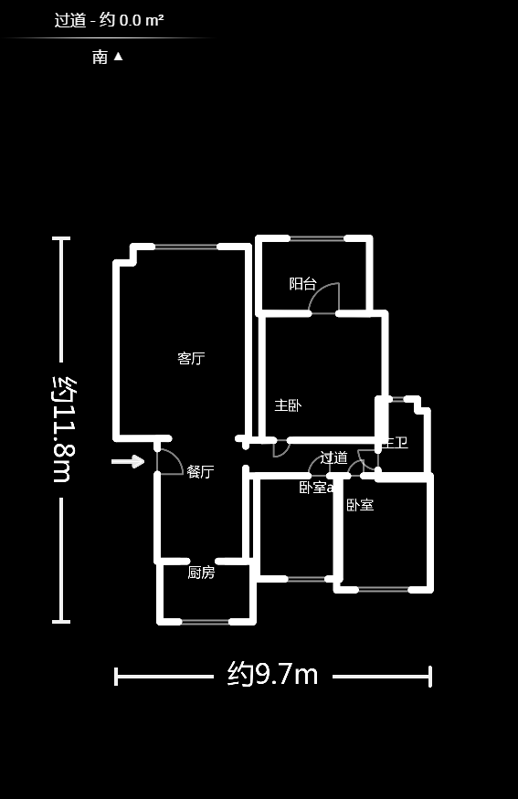 山水湾  3室2厅1卫   66.80万户型图