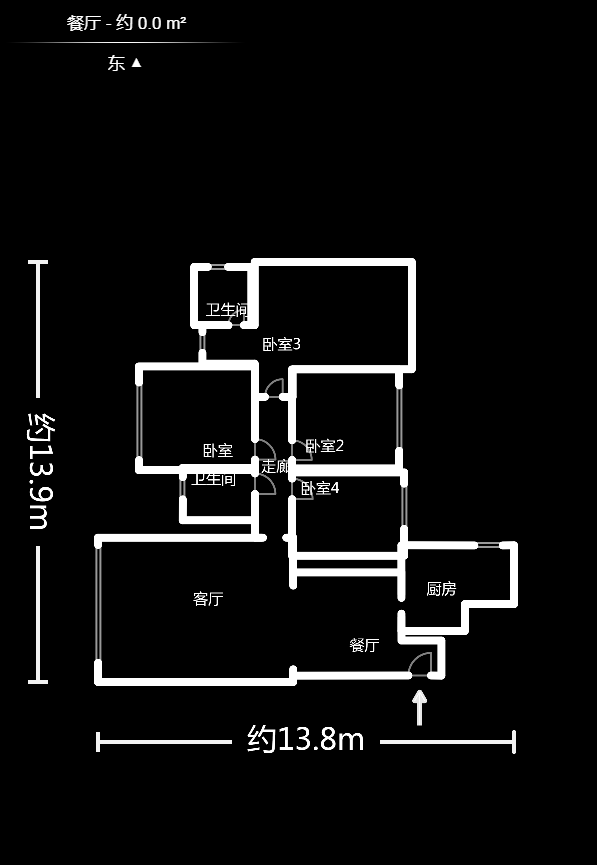才子佳郡  4室2厅1卫    110.0万户型图