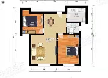 保利香槟国际  2室1厅1卫   2500.00元/月户型图