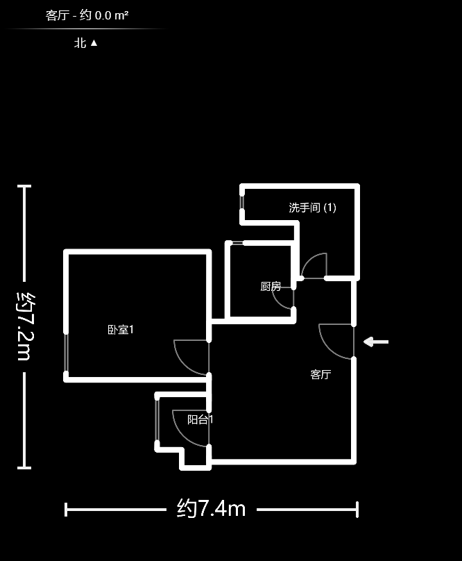锦绣世纪 1室1厅1卫 2000.0元/月 锦绣世纪 1室1厅1卫 2000.0元/月户型图