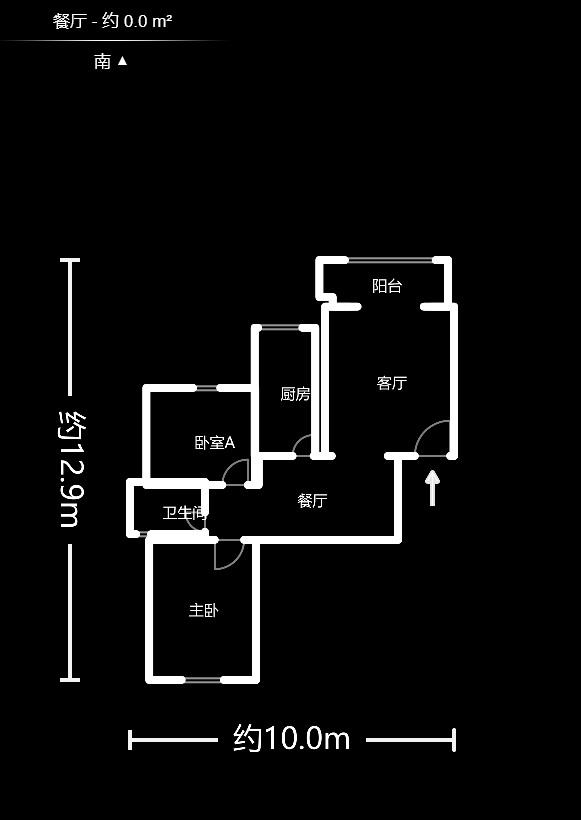 龙王港社区  2室1厅1卫    66.0万户型图