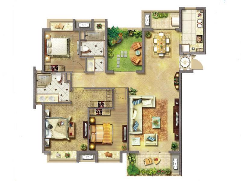 县委会宿舍 4室2厅2卫 56.8万 县委会宿舍 4室2厅2卫 56.8万户型图