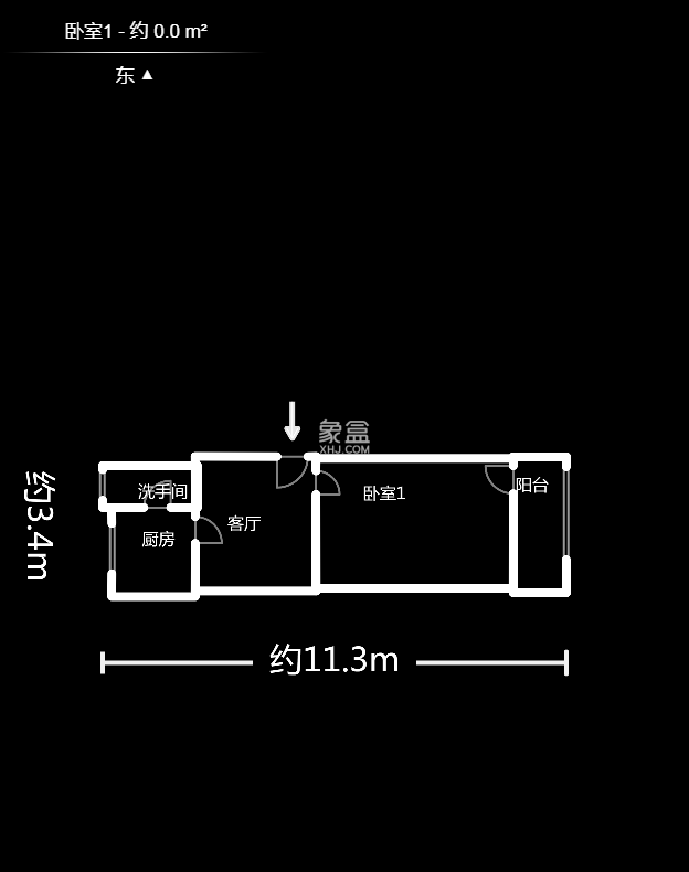 赤岗小区（一二三片）  1室1厅1卫   28.00万户型图