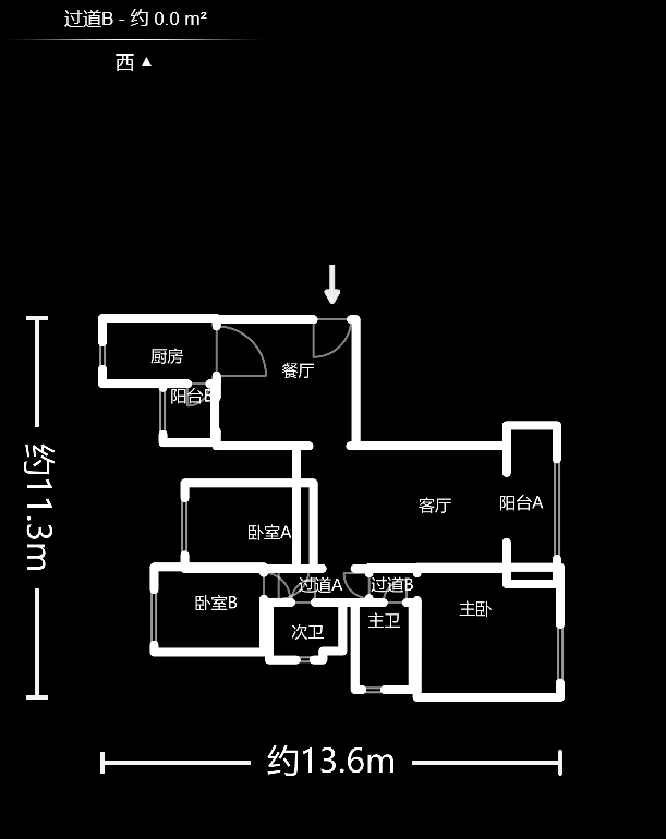 恒大華府 3室2廳1廚1衛(wèi) 235.00萬戶型圖