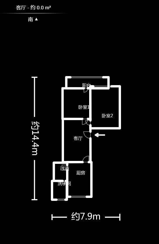 湘粮机械厂宿舍  2室1厅1卫   58.00万户型图