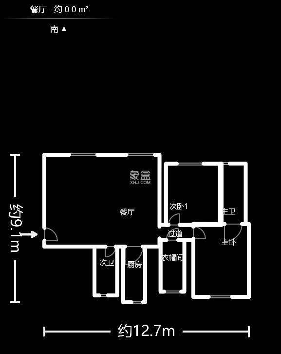 香海西岸  3室2厅1卫    145.5万户型图