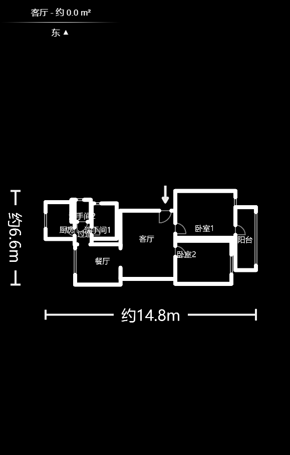华顺大厦(芙蓉中路)  2室2厅1卫    72.8万户型图