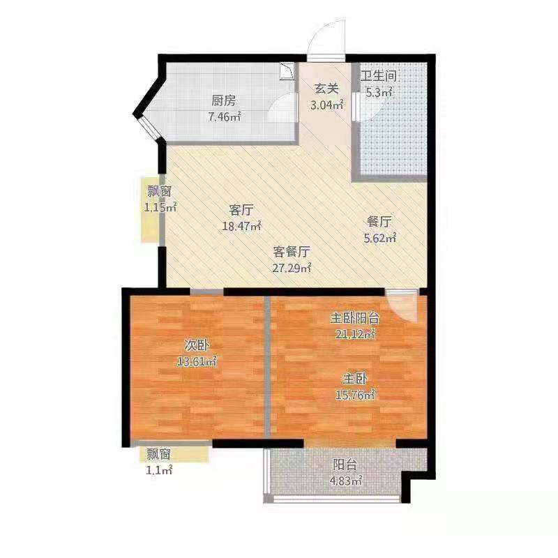 物流园  2室2厅1卫   25.80万户型图