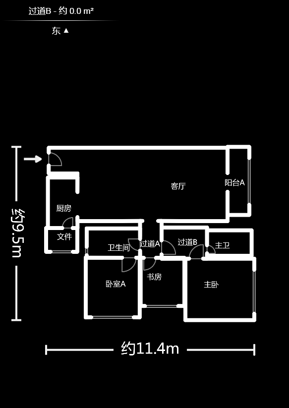 金科世界城  3室2厅2卫   90.00万户型图