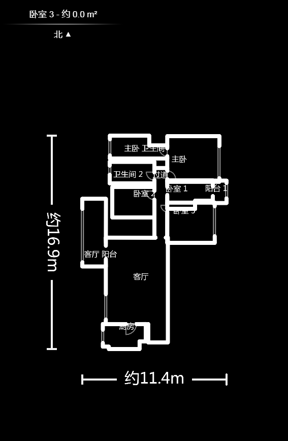 滨江君悦香邸  4室2厅2卫    200.0万户型图