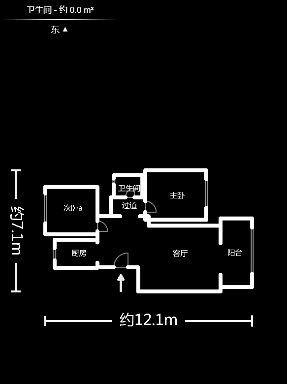 澳海澜庭  2室2厅1卫   60.00万户型图