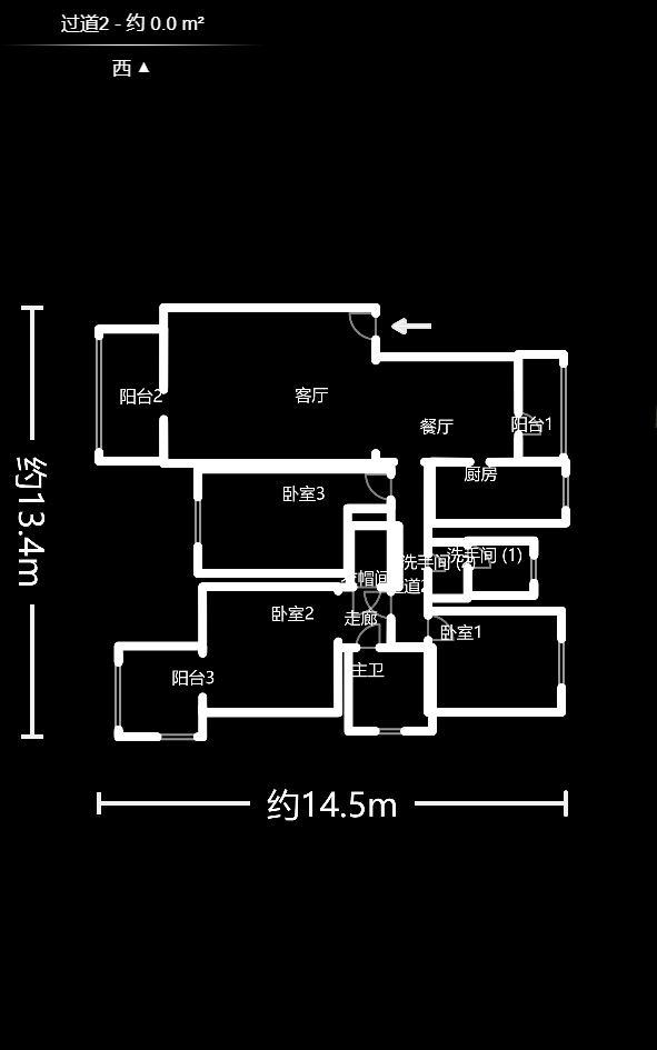 三江花中城  3室2厅1卫   147.00万户型图