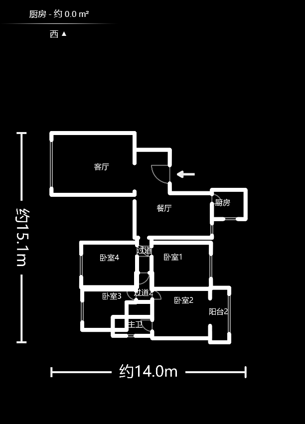 鴻園小區(qū)  4室2廳2衛(wèi)    160.0萬(wàn)戶型圖