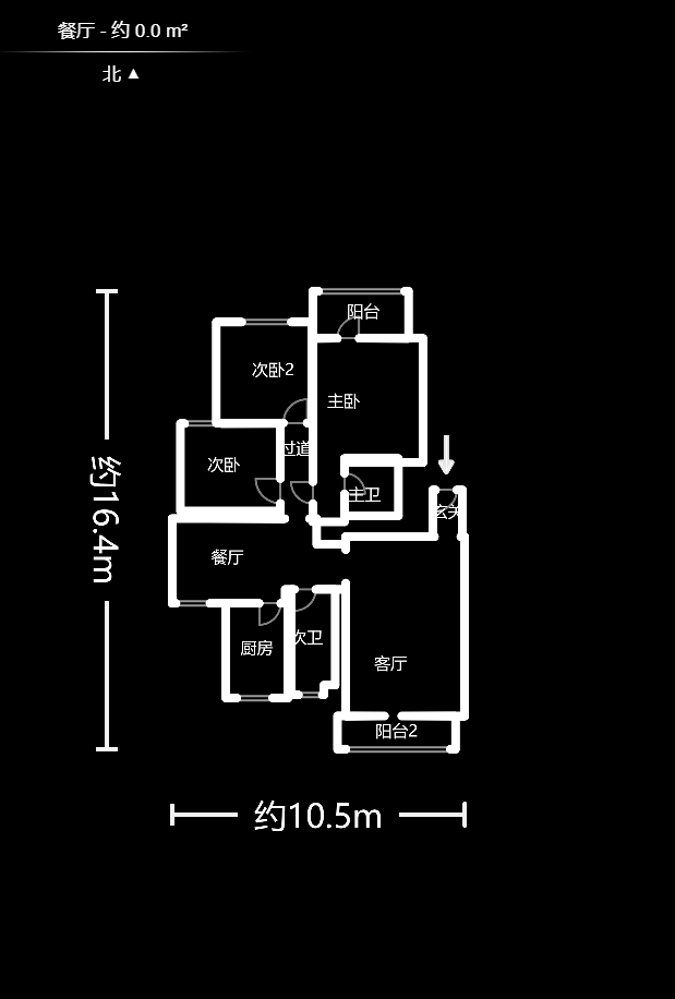 桔洲新苑（观沙岭）  3室2厅2卫   100.00万户型图