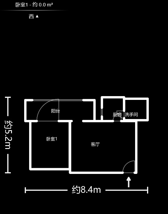 银轩铭誉（四海怡家）  1室1厅1卫   84.00万户型图