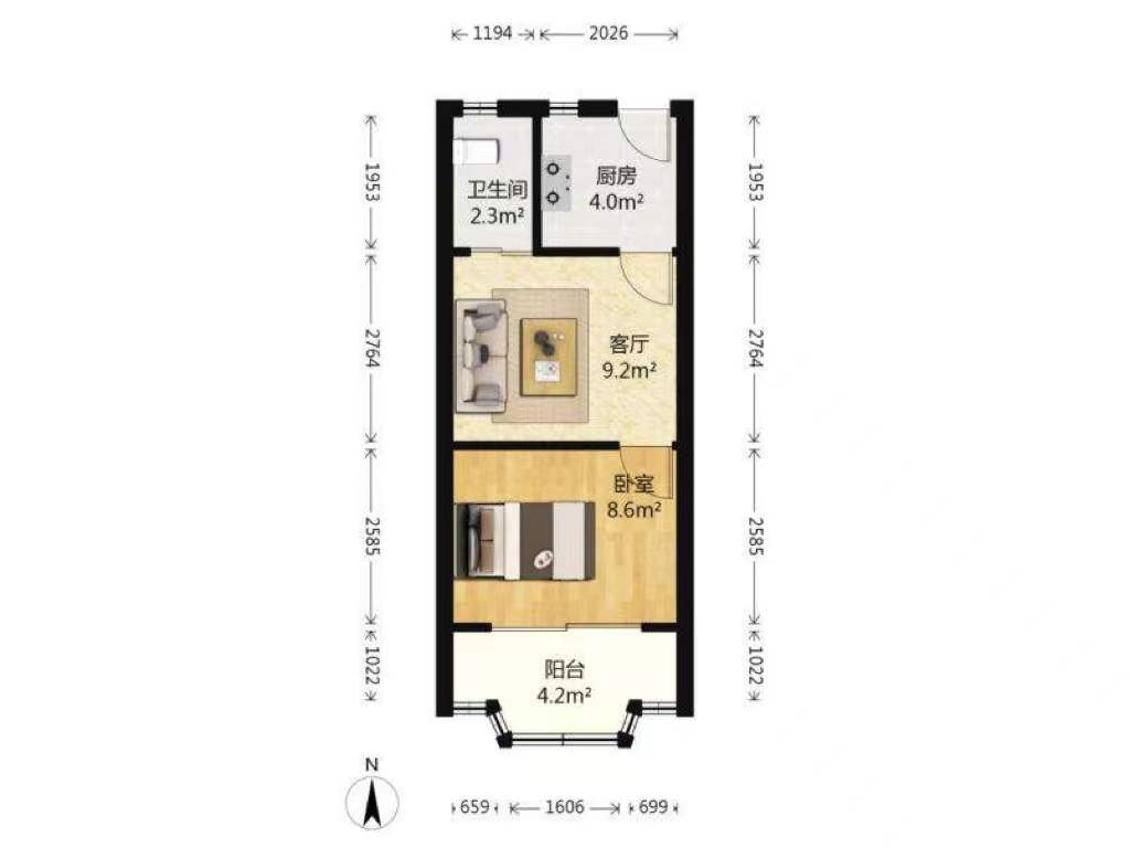 江岸公馆  1室1厅1卫    1500.0元/月 江岸公馆  1室1厅1卫    1500.0元/月户型图
