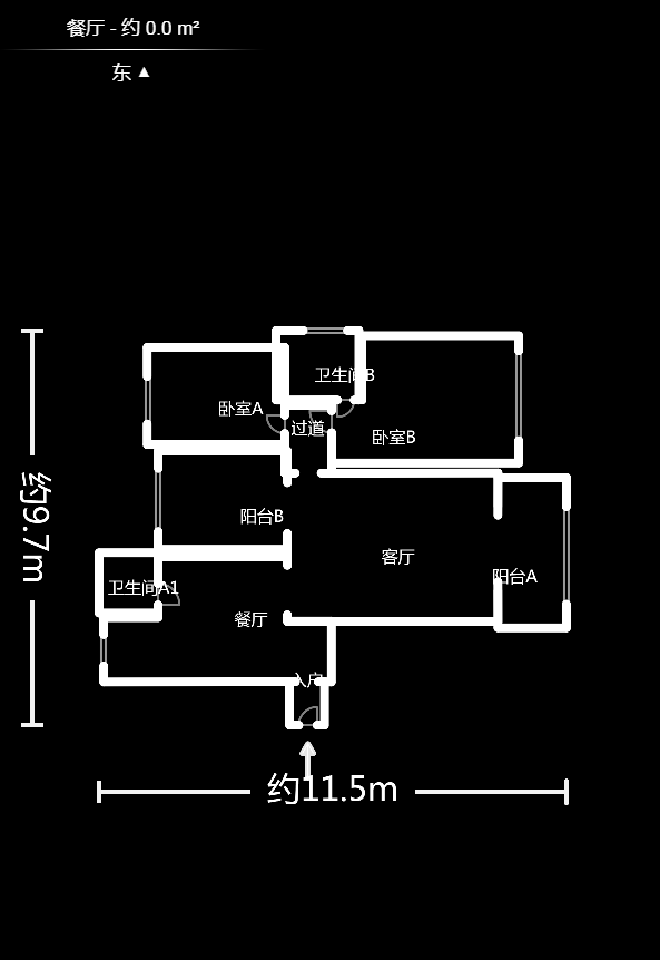 翡翠云天  3室2厅1卫    95.0万户型图
