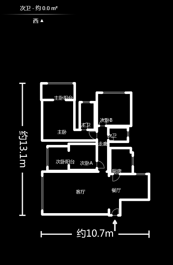 松雅湖畔  3室2厅2卫   112.50万户型图