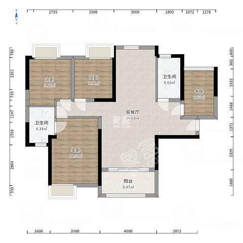 青春驿站 3室2厅2卫 3000.0元/月 青春驿站 3室2厅2卫 3000.0元/月室内图
