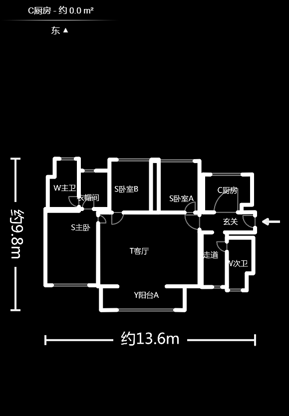 万科魅力之城非凡里  3室2厅2卫    3200.0元/月室内图1