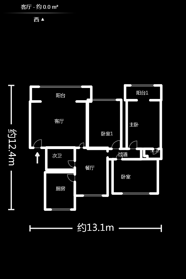 火星五片  3室2厅2卫   86.00万户型图