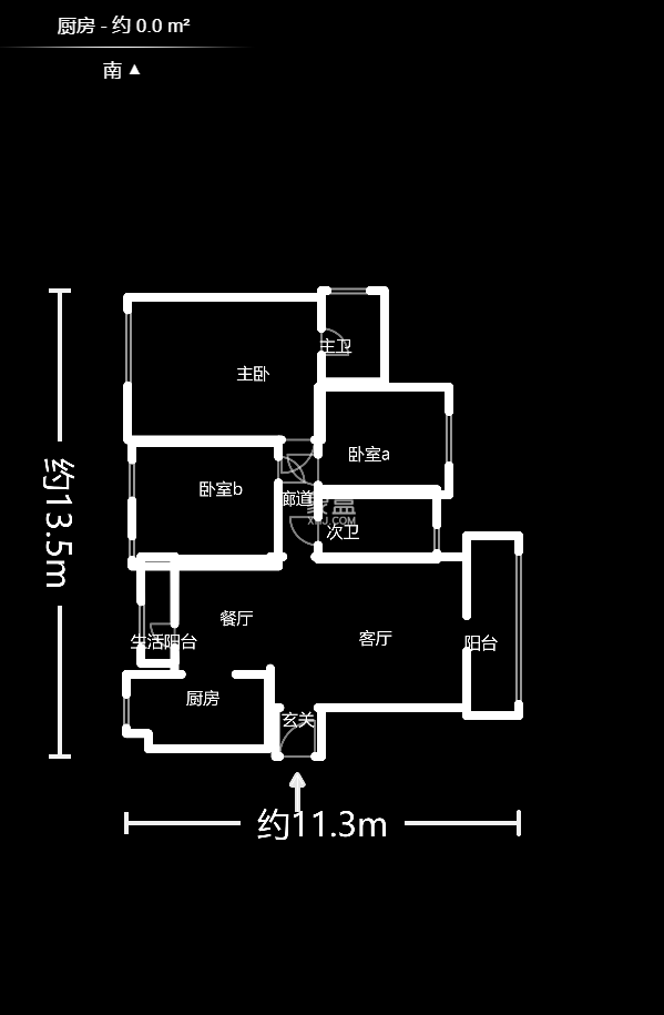 保利麓谷林语B区  3室2厅1卫    167.98万户型图