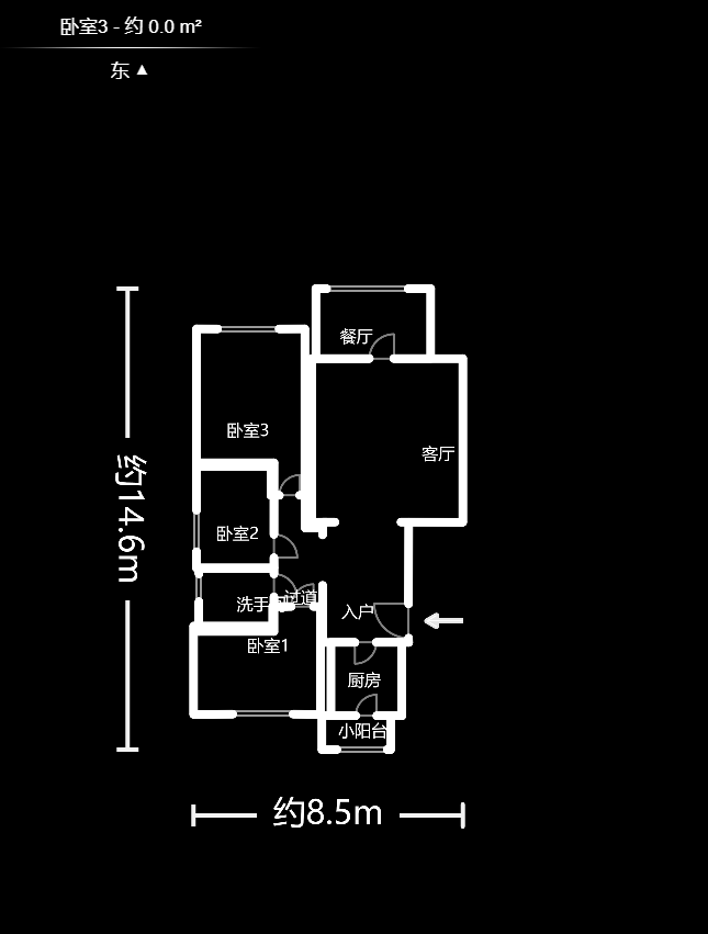 茂华禧都会  3室2厅1卫    128.0万户型图